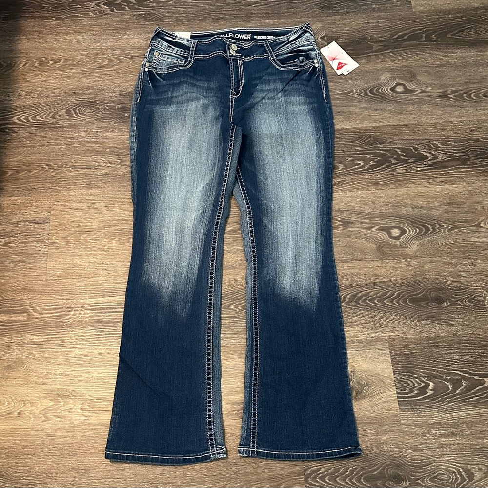 Y2K dark wash flare bootcut jeans